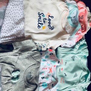 0-3 MONTH girls onesie bundle